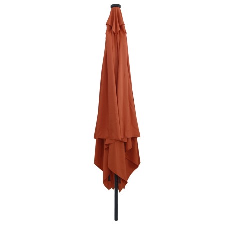 Paraguas Cuadrado para Jardín  con Luces LED 295x245 cm Terracota | Foro24.es | Tu tienda online para hogar, jardín y más Foro24.es