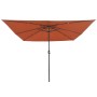 Paraguas Cuadrado para Jardín con Luces LED 295x245 cm Terracota de , Sombrillas - Ref: Foro24-42003665, Precio: 96,58 €