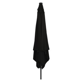 Paraguas de jardín cuadrado con luces LED 295x245 cm negro de , Sombrillas - Ref: Foro24-42003666, Precio: 96,58 €