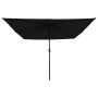 Paraguas de jardín cuadrado con luces LED 295x245 cm negro de , Sombrillas - Ref: Foro24-42003666, Precio: 96,58 €