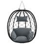 Cesta Silla Huevo Colgante sin Soporte Ratán Antracita