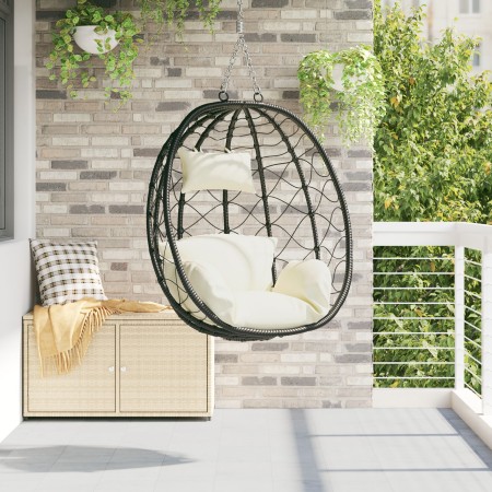 Silla Huevo Colgante Sin Soporte Crema Blanca Rattan Poli | Foro24.es | Tu tienda online para hogar, jardín y más Foro24.es