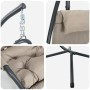 Silla Colgante con Soporte y Cojín Taupe Acero | Foro24.es | Tu tienda online para hogar, jardín y más Foro24.es