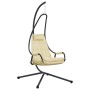 Silla Colgante con Soporte y Cojín Beige Acero