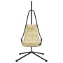 Silla Colgante con Soporte y Cojín Beige Acero