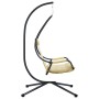 Silla Colgante con Soporte y Cojín Beige Acero