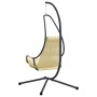 Silla Colgante con Soporte y Cojín Beige Acero