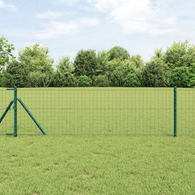 Posts de Cercas 13 pcs Verde Ø32 mm 100 cm Acero