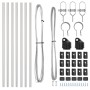 Postes de Cerca 7 pcs Ø32 mm 120 cm Acero Galvanizado
