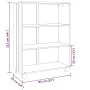 HAMAR Regal aus massivem hellgrauem Kiefernholz, 85 x 35 x 112 cm von vidaXL, Bücherregale und Regale - Ref: Foro24-340487, P...