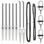 Postes de cerca con pica 7 pcs Ø32 mm 100 cm Acero galvanizado | Foro24.es | Tu tienda online para hogar, jardín y más Foro24.es
