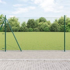 Postes de cerca con placas base 13 pcs Ø32mm