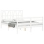 White solid wood bed frame with headboard 120x200 cm by vidaXL, Beds and slatted bases - Ref: Foro24-3194372, Price: 141,32 €...