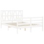 Weißer Massivholzbettrahmen mit Kopfteil 120x200 cm von vidaXL, Betten und Lattenroste - Ref: Foro24-3194372, Preis: 139,38 €...