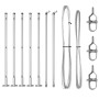 Postes de valla con placas base 7 pcs Ø32mm 70cm acero galvanizado | Foro24.es | Tu tienda online para hogar, jardín y más Foro24.es