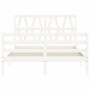 Weißer Massivholzbettrahmen mit Kopfteil 120x200 cm von vidaXL, Betten und Lattenroste - Ref: Foro24-3194372, Preis: 139,38 €...