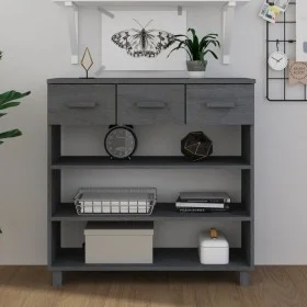 Dark gray solid pine wood console table 90x35x90 cm by vidaXL, Side tables - Ref: Foro24-340466, Price: 101,71 €, Discount: %