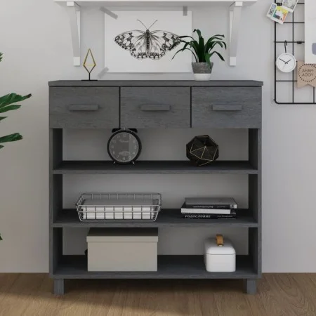 Dark gray solid pine wood console table 90x35x90 cm by vidaXL, Side tables - Ref: Foro24-340466, Price: 101,71 €, Discount: %