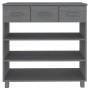 Dunkelgrauer Konsolentisch aus massivem Kiefernholz, 90 x 35 x 90 cm von vidaXL, Seitentische - Ref: Foro24-340466, Preis: 10...
