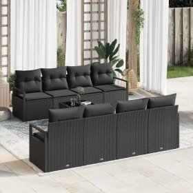 Conjunto de sofá de jardín 7 pcs Negro 55 x 55 x 37 cm