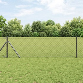 Valla de Malla de Cadena Gris 0.6x10 m Acero