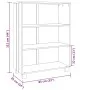 HAMAR solid pine wood bookshelf in honey brown color, 85x35x112 cm. by vidaXL, Bookcases and shelves - Ref: Foro24-340484, Pr...