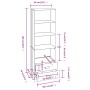 HAMAR sideboard solid pine wood honey brown 60x35x180 cm by vidaXL, Sideboards - Ref: Foro24-340488, Price: 157,34 €, Discoun...