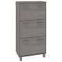 Schuhregal HAMAR Massivholz Kiefer hellgrau 59,5x35x117 cm von vidaXL, Schuhregale und Schuhorganisatoren - Ref: Foro24-34051...