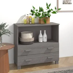 Sideboard HAMAR Massivholz Kiefer hellgrau 85x35x80 cm von vidaXL, Sideboards - Ref: Foro24-340499, Preis: 91,81 €, Rabatt: %