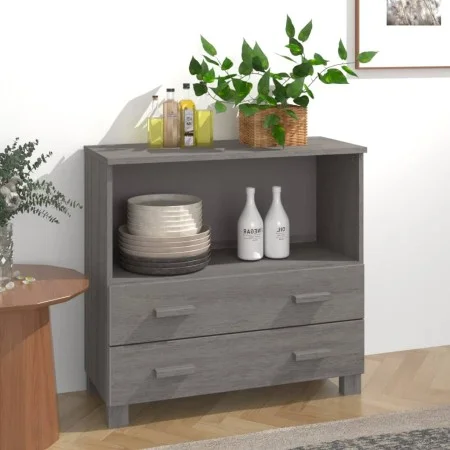 Sideboard HAMAR Massivholz Kiefer hellgrau 85x35x80 cm von vidaXL, Sideboards - Ref: Foro24-340499, Preis: 91,81 €, Rabatt: %