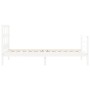 Weißer Massivholzbettrahmen mit Kopfteil 90x200 cm von vidaXL, Betten und Lattenroste - Ref: Foro24-3194817, Preis: 97,63 €, ...