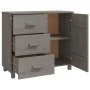HAMAR sideboard made of solid light gray pine wood 90x40x80 cm by vidaXL, Sideboards - Ref: Foro24-340431, Price: 125,88 €, D...