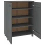 Zapatero HAMAR madera maciza pino gris oscuro 85x40x108 cm de vidaXL, Zapateros y organizadores de calzado - Ref: Foro24-3405...