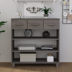 HAMAR solid pine wood console table light gray 90x35x90 cm by vidaXL, Side tables - Ref: Foro24-340467, Price: 103,37 €, Disc...