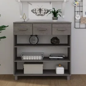 HAMAR solid pine wood console table light gray 90x35x90 cm by vidaXL, Side tables - Ref: Foro24-340467, Price: 101,98 €, Disc...