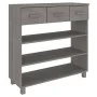 HAMAR solid pine wood console table light gray 90x35x90 cm by vidaXL, Side tables - Ref: Foro24-340467, Price: 101,98 €, Disc...