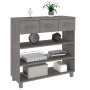 HAMAR solid pine wood console table light gray 90x35x90 cm by vidaXL, Side tables - Ref: Foro24-340467, Price: 103,37 €, Disc...