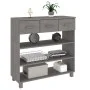 HAMAR solid pine wood console table light gray 90x35x90 cm by vidaXL, Side tables - Ref: Foro24-340467, Price: 101,98 €, Disc...