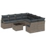 Conjunto de sofá de jardín 9 pcs Gris 55 x 55 x 37 cm