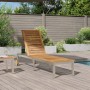 Tumbona con Ruedas 207x58x35 cm Madera Sólida de Acacia y Acero Inoxidable | Foro24.es | Tu tienda online para hogar, jardín y más Foro24.es