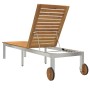 Tumbona con Ruedas 207x58x35 cm Madera Sólida de Acacia y Acero Inoxidable | Foro24.es | Tu tienda online para hogar, jardín y más Foro24.es