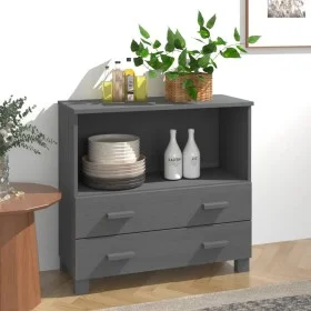 HAMAR Sideboard aus massivem dunkelgrauem Kiefernholz 85x35x80 cm von vidaXL, Sideboards - Ref: Foro24-340498, Preis: 92,65 €...