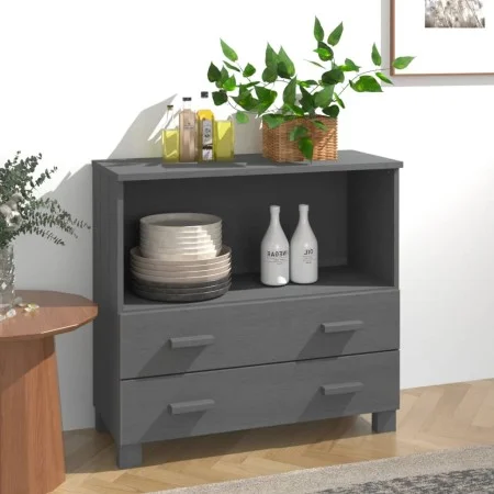 HAMAR Sideboard aus massivem dunkelgrauem Kiefernholz 85x35x80 cm von vidaXL, Sideboards - Ref: Foro24-340498, Preis: 92,65 €...