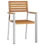 Sillas de jardín apilables 2 pcs de madera maciza de acacia y acero by , Garden chairs - Ref: Foro24-42006197, Price: 222,33 ...