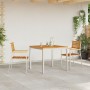 Sillas de jardín apilables 2 pcs de madera maciza de acacia y acero de , Sillas de jardín - Ref: Foro24-42006197, Precio: 222...