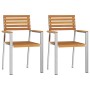 Sillas de jardín apilables 2 pcs de madera maciza de acacia y acero by , Garden chairs - Ref: Foro24-42006197, Price: 222,33 ...