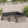 Conjunto de sofá de jardín 9 pcs Gris 55 x 55 x 37 cm