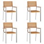 Sillas de jardín apilables 4 pcs de madera maciza de acacia y acero | Foro24.es | Tu tienda online para hogar, jardín y más Foro24.es