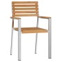 Sillas Apilables para Jardín 2 pcs Madera Maciza de Teca y Acero | Foro24.es | Tu tienda online para hogar, jardín y más Foro24.es
