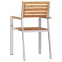 Sillas Apilables para Jardín 2 pcs Madera Maciza de Teca y Acero | Foro24.es | Tu tienda online para hogar, jardín y más Foro24.es